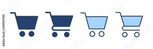 Shopping icon vector. Shopping cart sign and symbol. Trolley icon