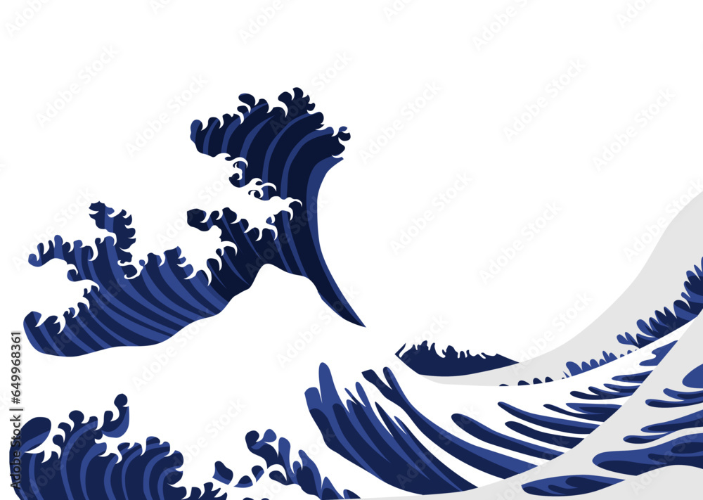 Obraz premium 浮世絵 波イラスト※Affinity Designer作成svgファイル