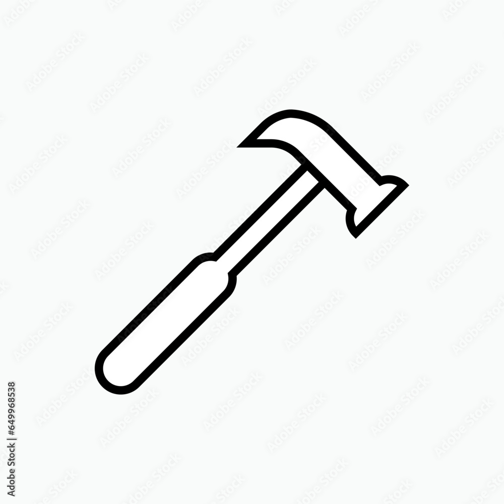 Hammer Icon. Carpentry Tool. Construction Equipment Symbol - Vector. Hammer Icon. Carpentry Tool. Construction Equipment Symbol - Vector.
