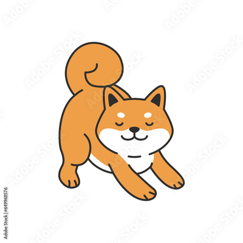 Shiba inu dog flat color icon on white background for web design