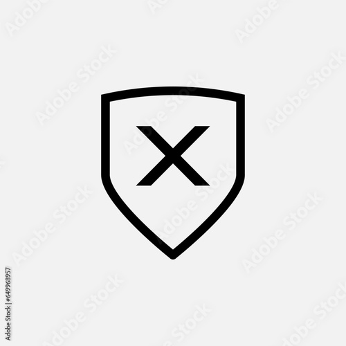 Free Download Cross Mark Icon. Bad Defense. Reject Symbol - Vector Logo Template.    - GFXLoad