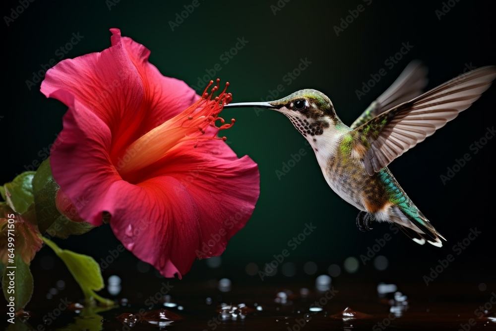 Fototapeta premium Swift Flying hummingbird. Flower bird nature. Generate Ai