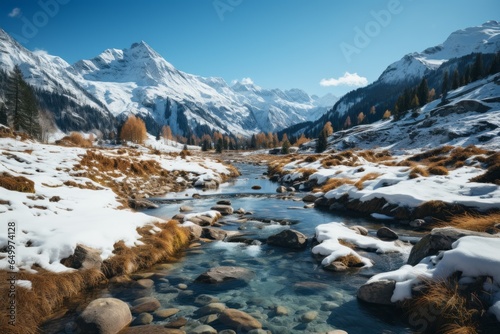 Mountains covered in snow for winter holidays. Merry christmas and happy new year concept. Background