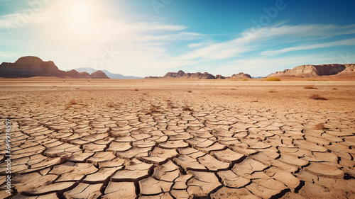 cracked ground in dry land. global warming concept