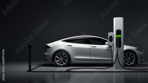 electric car charging station. 3 d rendering