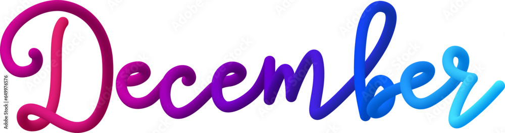 December fluid 3d twist text made of blended colorful circles. December fluid 3d twist text made of blended colorful circles.
