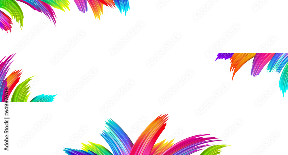 Colorful spectrum abstract brush strokes background with space for text.