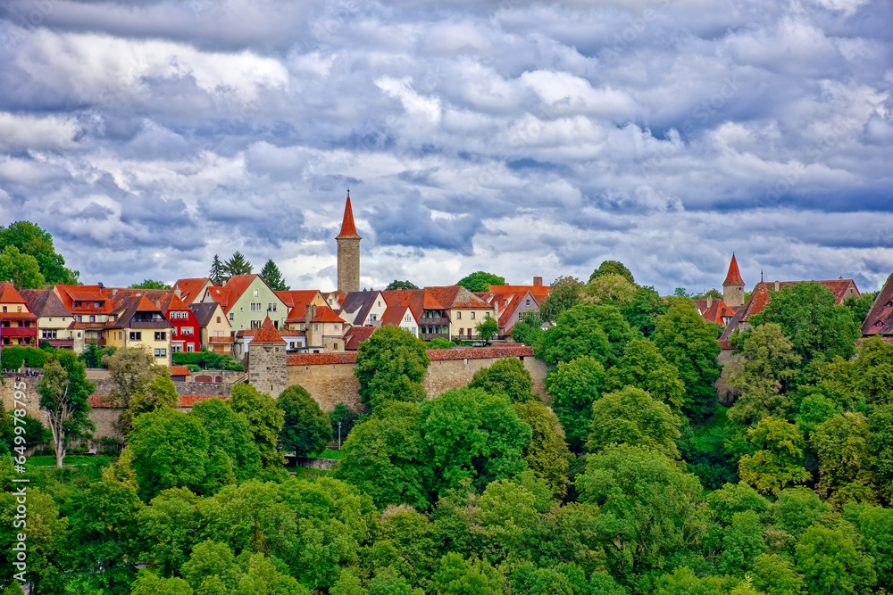 A beautiful day in the Bavarian city of Rothenburg an der Tauber.