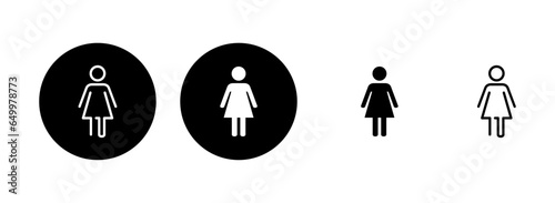 Female icon set illustration. woman sign and symbol
