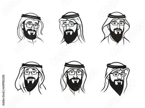set of Arab- Saudi character illustrations