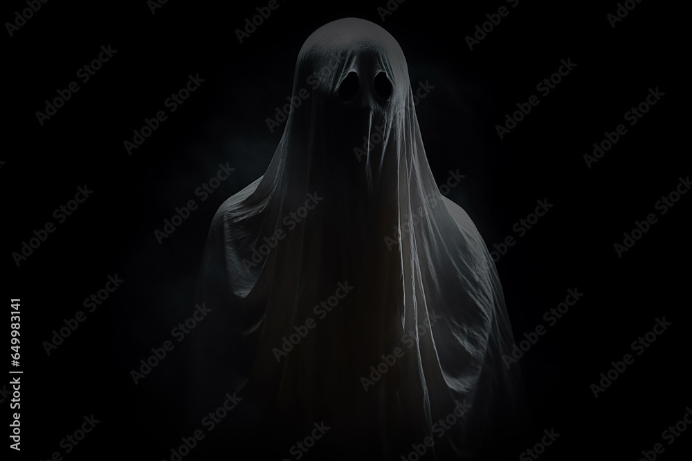 Creepy Halloween Ghosts Effect Photo Overlay. Ethereal Specter, White Silhouette, Mysterious Darkness, Paranormal Phantom, Supernatural Apparition. Generative AI. Creepy Halloween Ghosts Effect Photo Overlay. Ethereal Specter, White Silhouette, Mysterious Darkness, Paranormal Phantom, Supernatural Apparition. Generative AI.