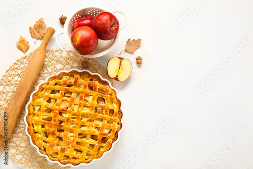 Homemade lattice apple pie ...