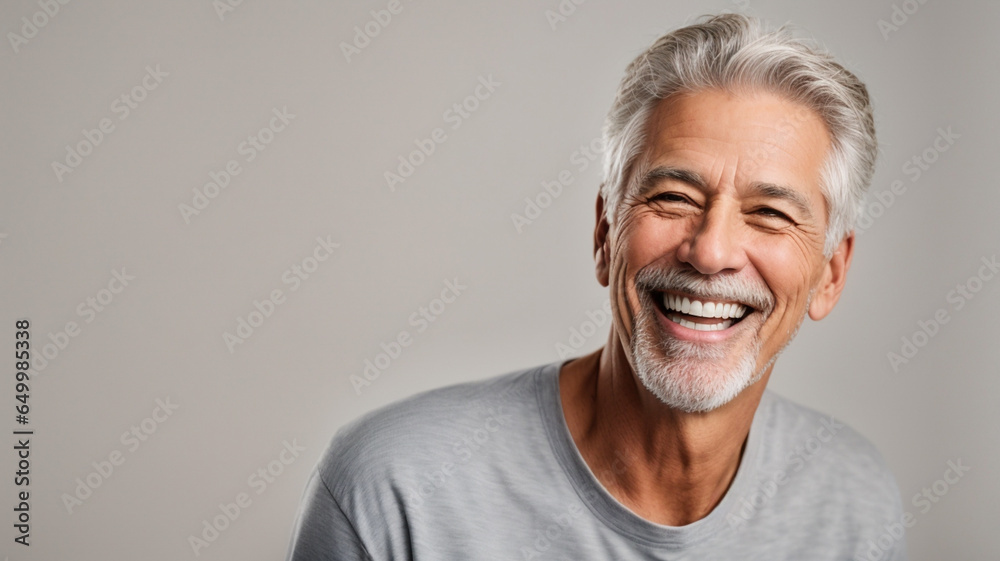 a closeup photo portrait of a handsome old mature man smiling with clean teeth. for a dental ad. guy with fresh stylish hair and beard with strong jawline. isolated on white background a closeup photo portrait of a handsome old mature man smiling with clean teeth. for a dental ad. guy with fresh stylish hair and beard with strong jawline. isolated on white background
