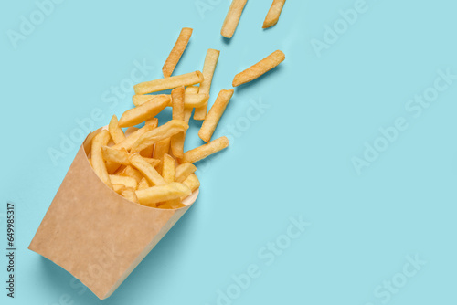 Paper bag with golden frenc...
