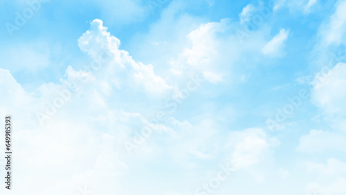 Blue Sky with white cloud and clear abstract. Beautiful air sunlight with cloud scape colorful. Backdrop for wallpaper backdrop background. Blue sky white clouds the day. Vector illustrator