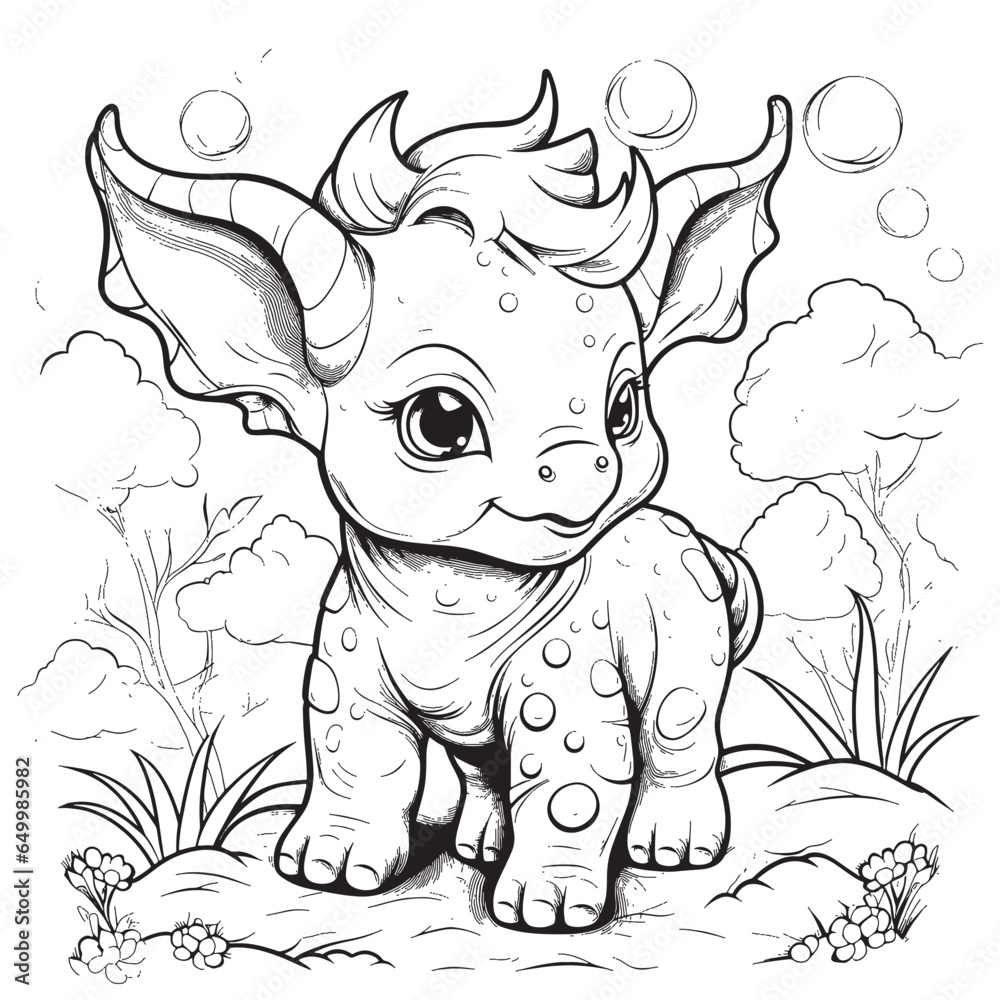 Kids coloring page , black and white coloring page for kids and adults