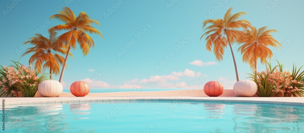 swimming pool representing summer vacation