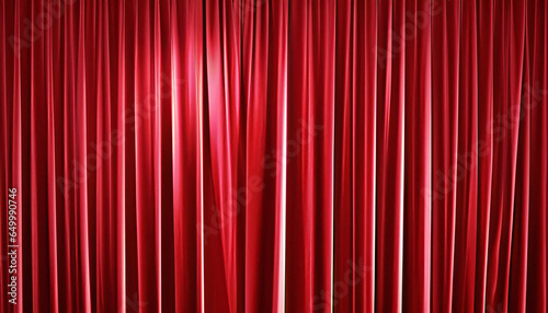 Luxurious red drape curtains. Award ceremony stage curtain. red curtains.