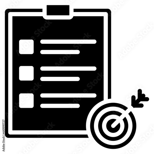 Objective icon often used in design, websites, or applications, banner, flyer to convey specific concepts related to Assessment, educational, evaluative, and analytical purposes.