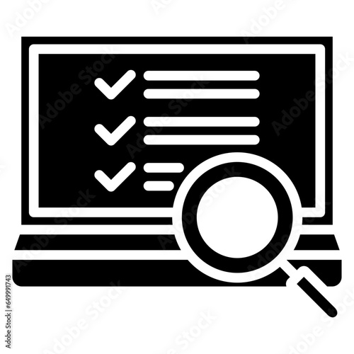 Inspection icon often used in design, websites, or applications, banner, flyer to convey specific concepts related to Assessment, educational, evaluative, and analytical purposes.