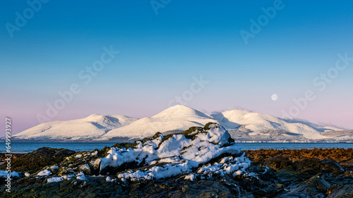 snow covered mountains