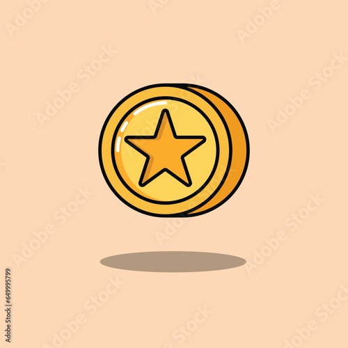 Gold Coin Game Item With Star