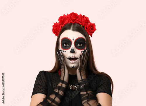 Surprised young woman dress...