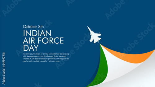 indian air force day banner template vector