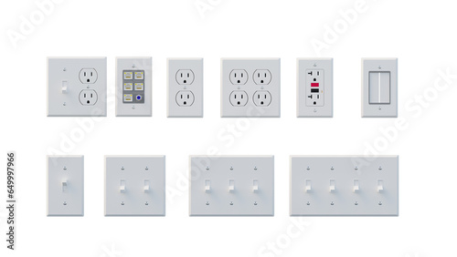 Photos isolated power outlet white