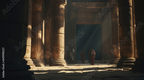 Ancient temple visitors