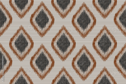 Seamless tribal vector pattern. with coarse yarn texture
