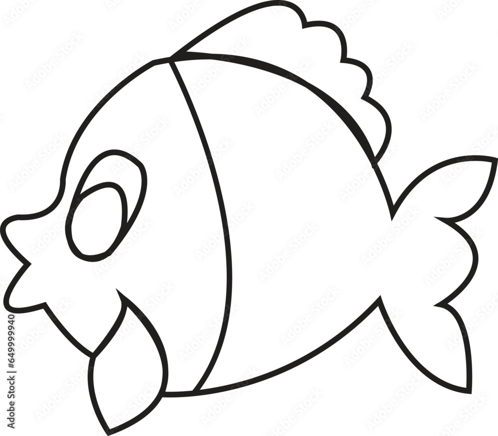 Colour book picture of fish. Colour book picture of fish.