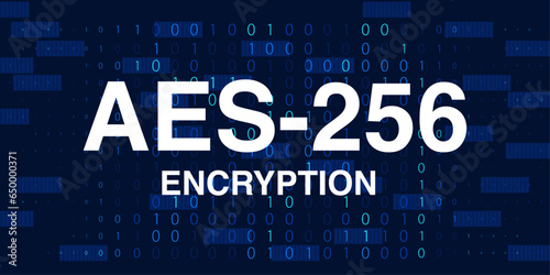 AES-256 Encryption, Advanced Encryption Standard. Data encryption and Network Security Connection. Vector.