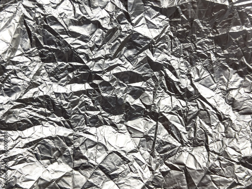 Paper of metallic silver color abstract background  Texture Wrinkled paper. 