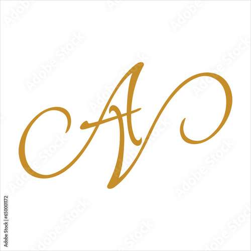 luxury letter VA logo design