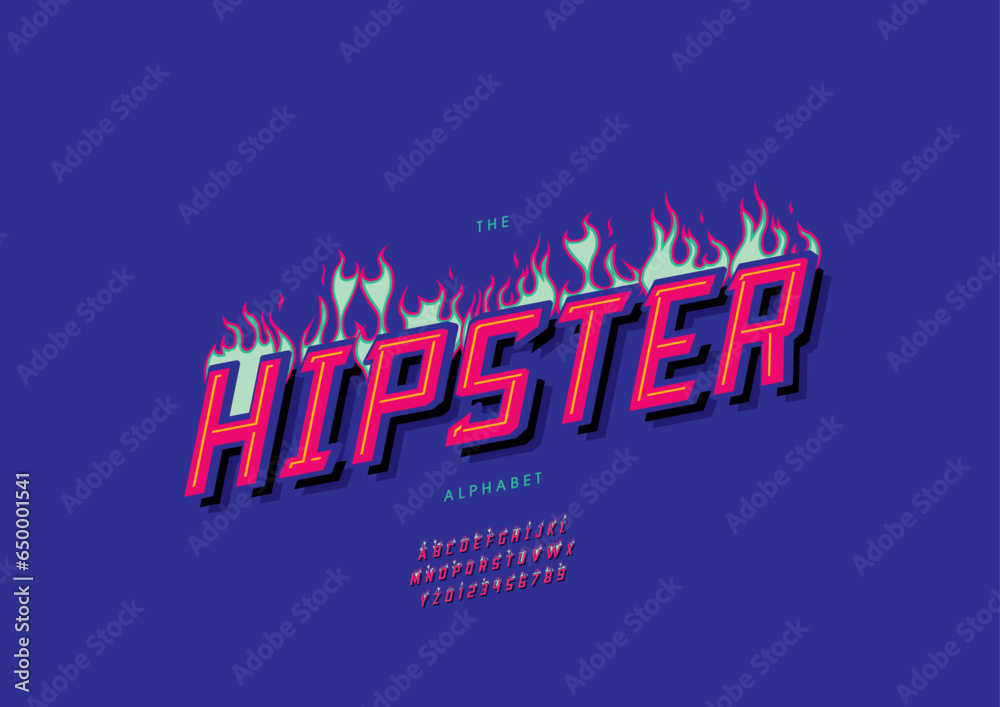 Fototapeta premium Vector of stylized modern font and alphabet