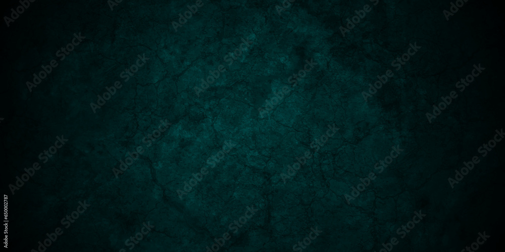 Grunge Stonegreen black texture background. Dark green and black cement, concrete grunge. Tile gray, Marble pattern, Wall black background. Empty black green concrete stone surface texture.