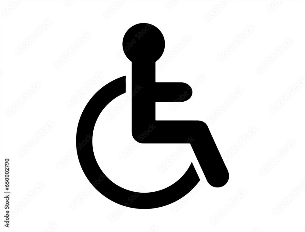 Handicap symbol silhouette vector art white background Handicap symbol silhouette vector art white background