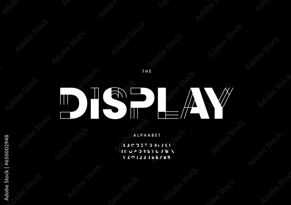 Vector of stylized modern font and alphabet Vector of stylized modern font and alphabet
