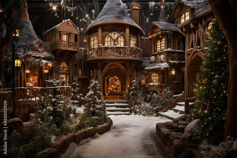 An enchanted forest with santa39s house beautiful An enchanted forest with santa39s house beautiful