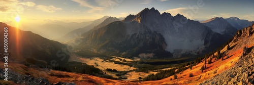 Panorama mountain autumn landscape. © RABEYAAKTER