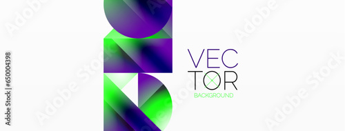 Serene gradient template. Circles and triangles mingle in minimalist perfection. Gentle fusion of forms and hues creates balanced yet captivating backdrop, embodying modern sophistication