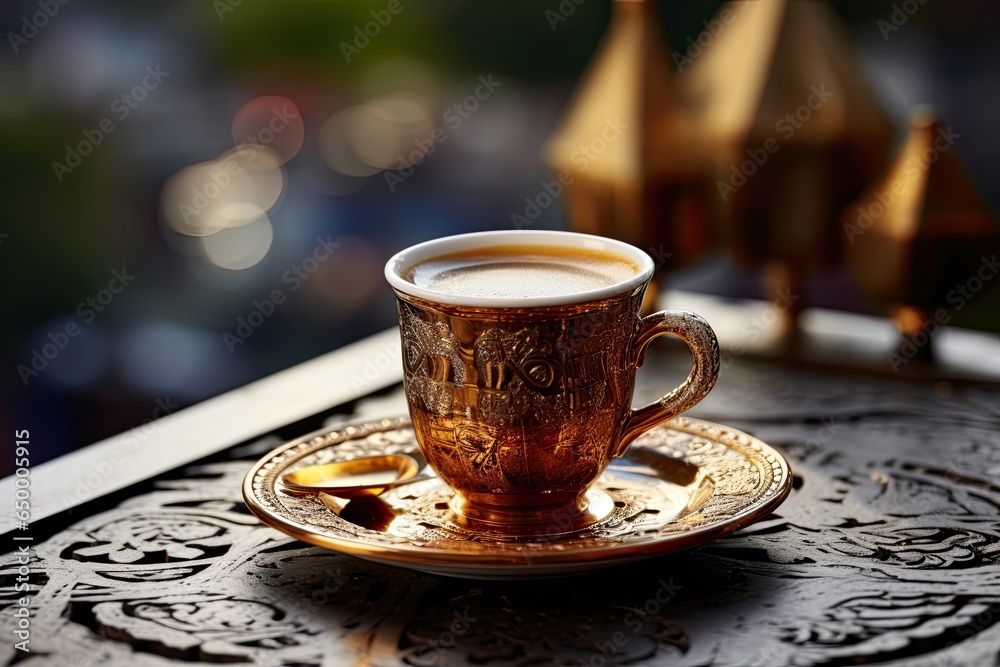 Turkish Coffee on table and blur background Turkish Coffee on table and blur background