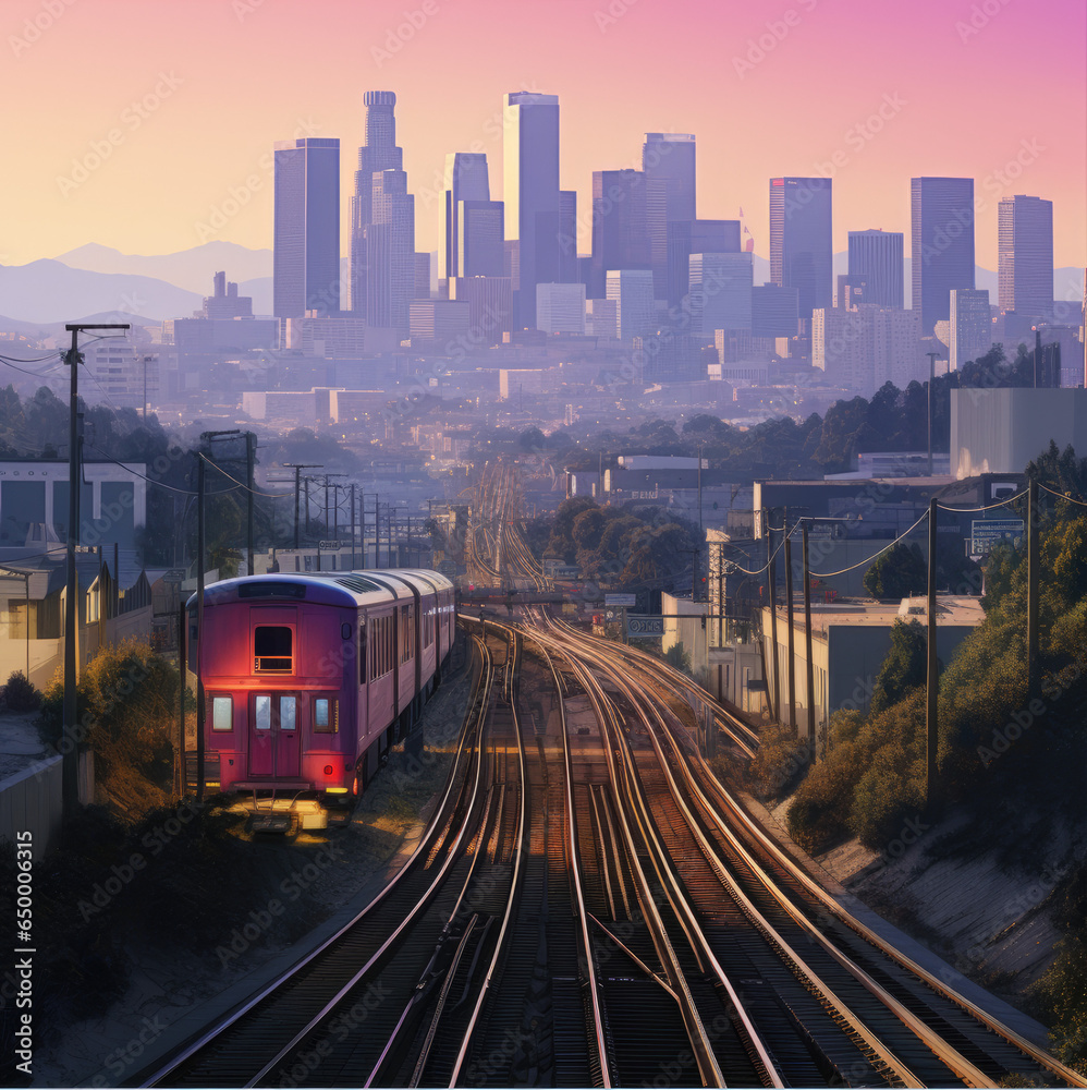 Obraz premium railway in the city