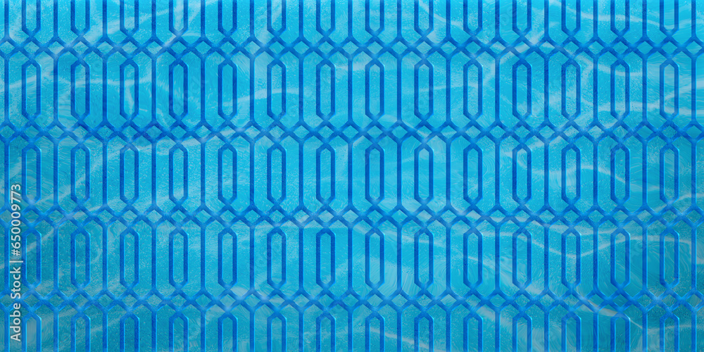 Fototapeta premium WaterSeamless geometric pattern background with WaterStyle Effect