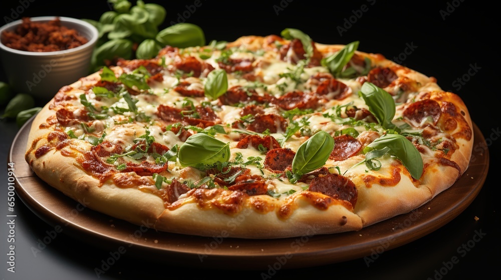 Delicious Homemade Pepperoni Pizza, Slice of Pizza, Classic Italian Comfort Food with Savory Pepperoni
