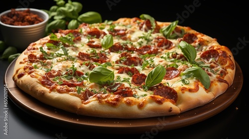 Delicious Homemade Pepperoni Pizza, Slice of Pizza, Classic Italian Comfort Food with Savory Pepperoni 