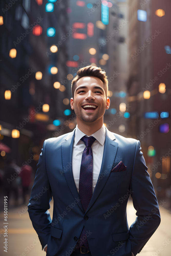 portrait of a businessman, happy bussinessman with confident, generative AI portrait of a businessman, happy bussinessman with confident, generative AI