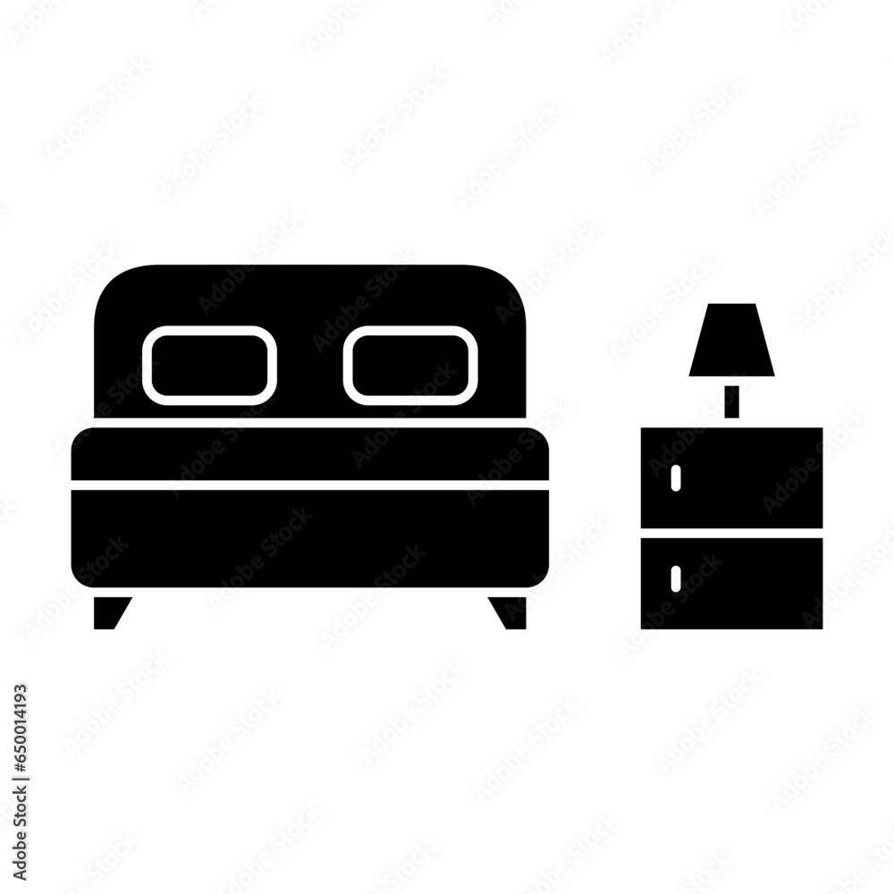 bed with lamp sleep icon vector logo in flat and trendy style bed with lamp sleep icon vector logo in flat and trendy style