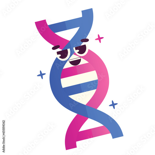 Pretty Playful DNA Strip Brush Style Illustration | Cute Education Sticker